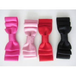 Schleife dreilagig 30 x 90mm schwarz rosa rot pink